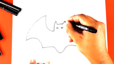 Dibujos de Halloween Para Niños: Cómo dibujar un murciélago