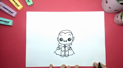 Dibujos de Halloween Para Niños: Cómo dibujar un vampiro