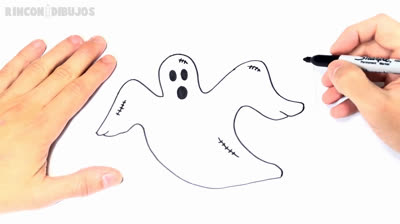Dibujos de Halloween Para Niños: Cómo dibujar un fantasma II