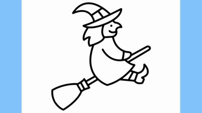 Dibujos de Halloween Para Niños: Cómo dibujar una bruja II