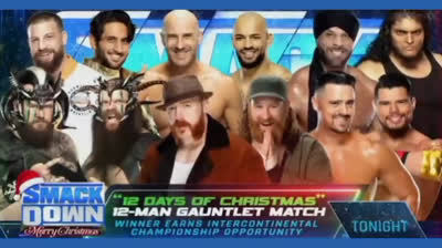 12-MAN GAUNTLET MATCH - SMACK DOWN 24 DE DICIEMBRE DE 2021